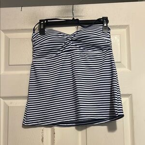 Mossimo Blue and White Striped Tankini Top Size Large